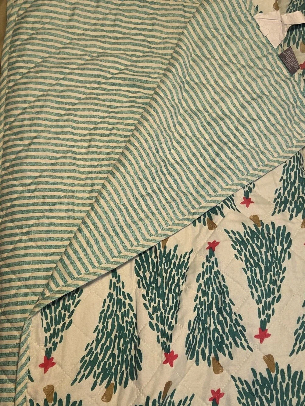 Modern Southern Home Christmas Tree Reversible Quilt Twin Holiday Bedding